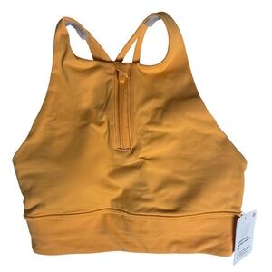 Lululemon Energy Zip High Neck LL Bra Zip, Mango Dream, NWT, Size 4
